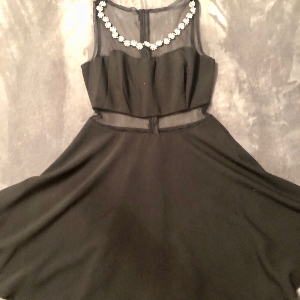 Black Mesh Party Dress